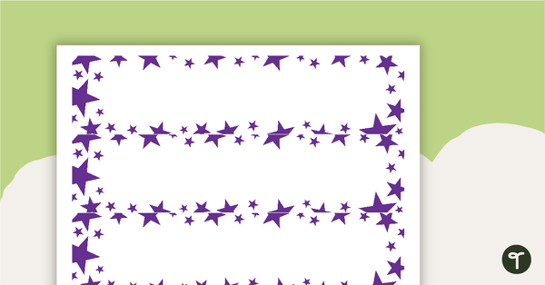 Purple Stars - Tray Labels teaching resource