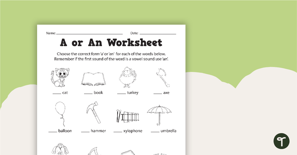 Go to A or An? - Worksheets teaching resource