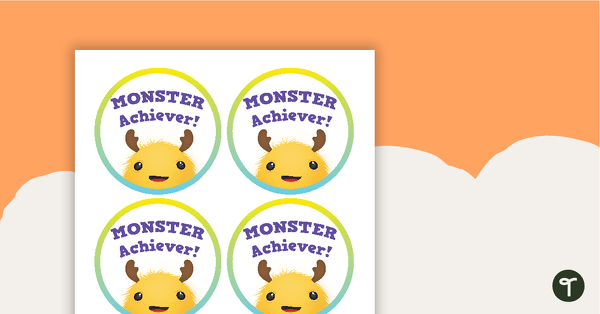 Monster Madness - Star Student Badges teaching resource