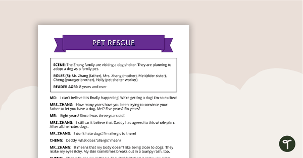 Preview image for Comprehension - Pet Rescue - teaching resource