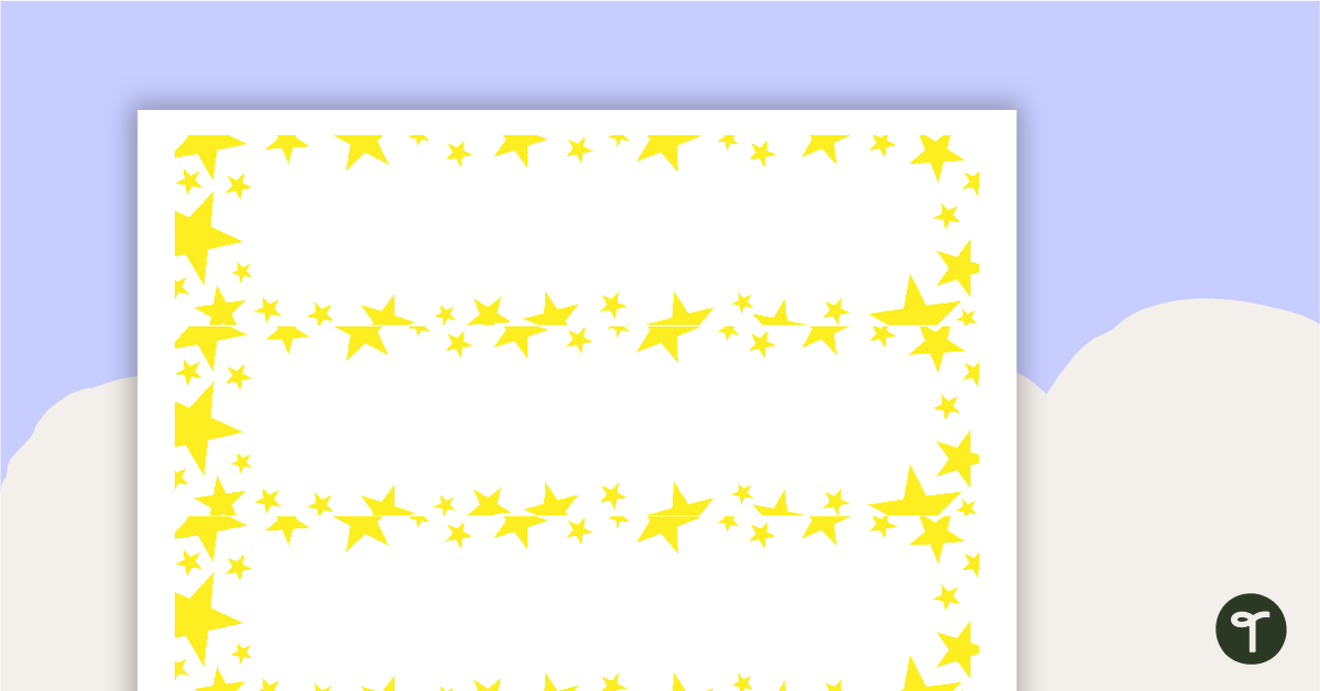 Yellow Stars - Tray Labels teaching resource