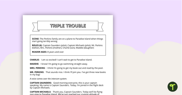 Preview image for Readers' Theatre Script - Triple Trouble - teaching resource