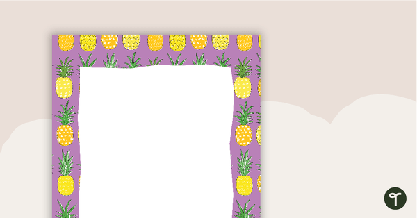 Pineapples - Portrait Page Border teaching resource