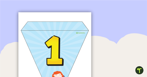 Superheroes - Letters and Numbers Bunting teaching resource