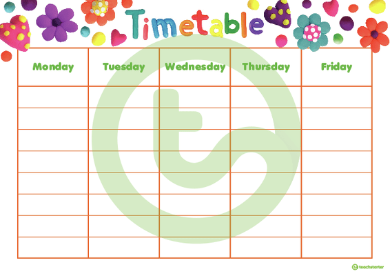 Playdough - Weekly Timetable teaching resource