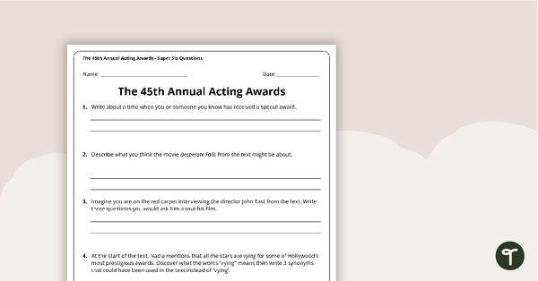 Comprehension - 45th Annual Acting Awards teaching resource