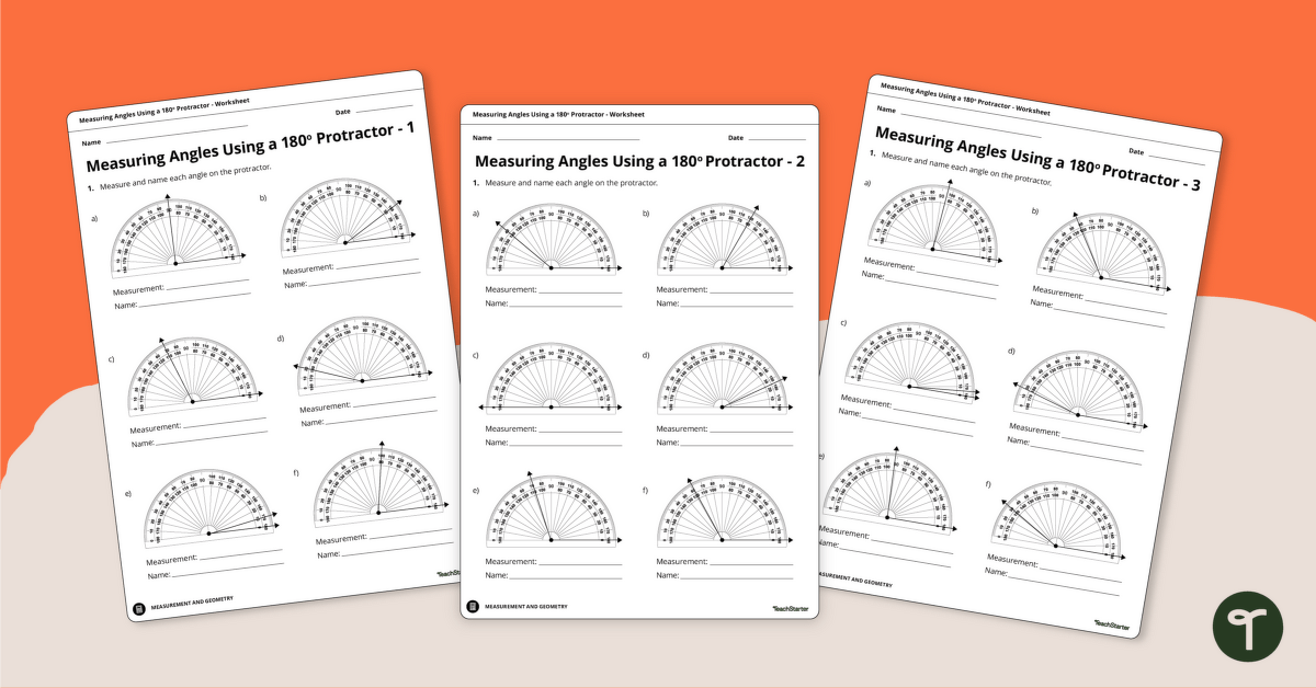 Measuring Angles – Year 5 Maths Worksheet teaching resource