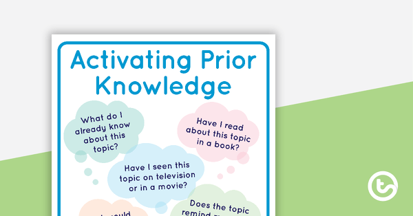 Activating Prior Knowledge - Comprehension Strategy Poster teaching resource