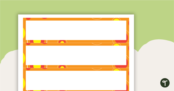Orange Abstract Spots - Tray Labels teaching resource