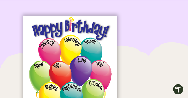 Image of Happy Birthday Chart - Balloons