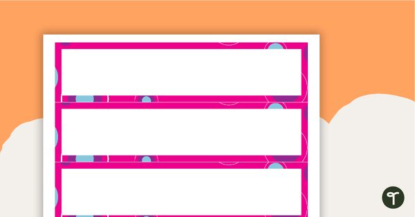 Pink Abstract Spots - Tray Labels teaching resource