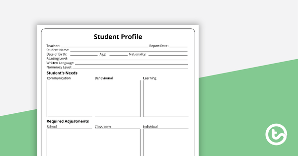 Image of Student Profile Template