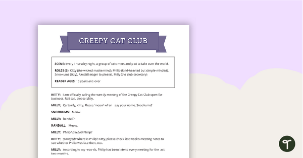 Preview image for Comprehension - Creepy Cat Club - teaching resource