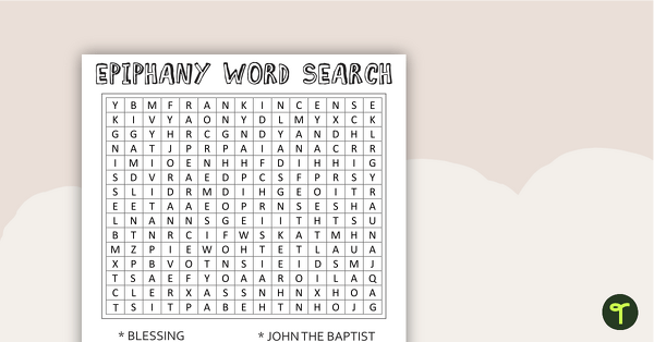 Image of Epiphany Word Search With Solution
