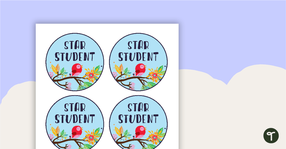 Friends of a Feather - Star Student Badges teaching resource