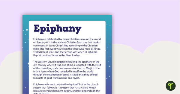 Go to Epiphany Information Poster teaching resource