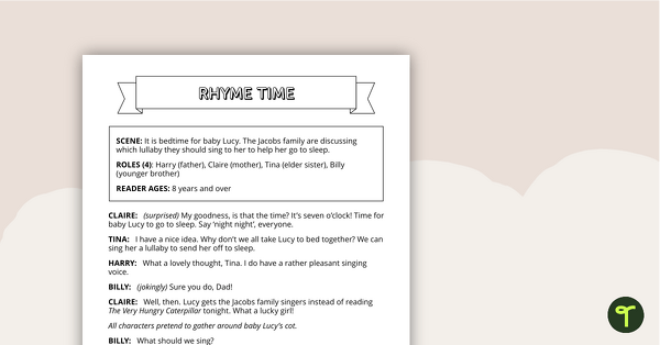 Go to Readers' Theatre Script - Rhyme Time teaching resource