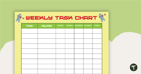Go to Robots - Weekly Task Chart teaching resource