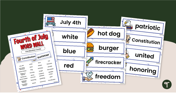 Independence Day - Word Wall teaching resource
