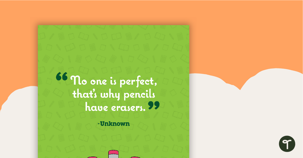 No One is Perfect - Motivational Poster teaching resource