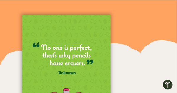 Preview image for No One is Perfect - Motivational Poster - teaching resource