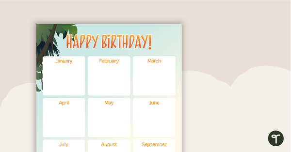 Dinosaurs - Happy Birthday Chart teaching resource