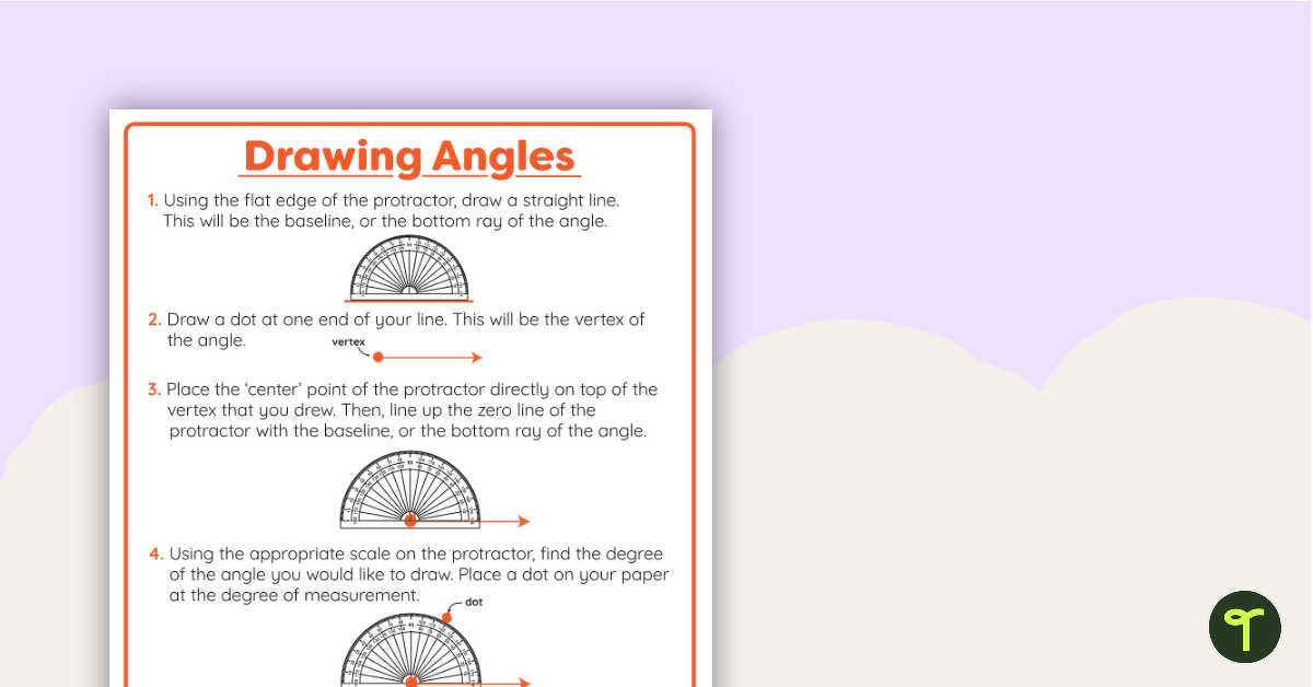 Drawing Angles Anchor Chart teaching resource