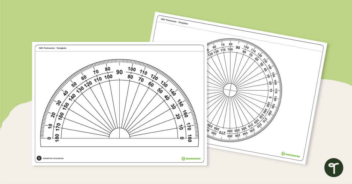 Printable Protractor Templates teaching resource