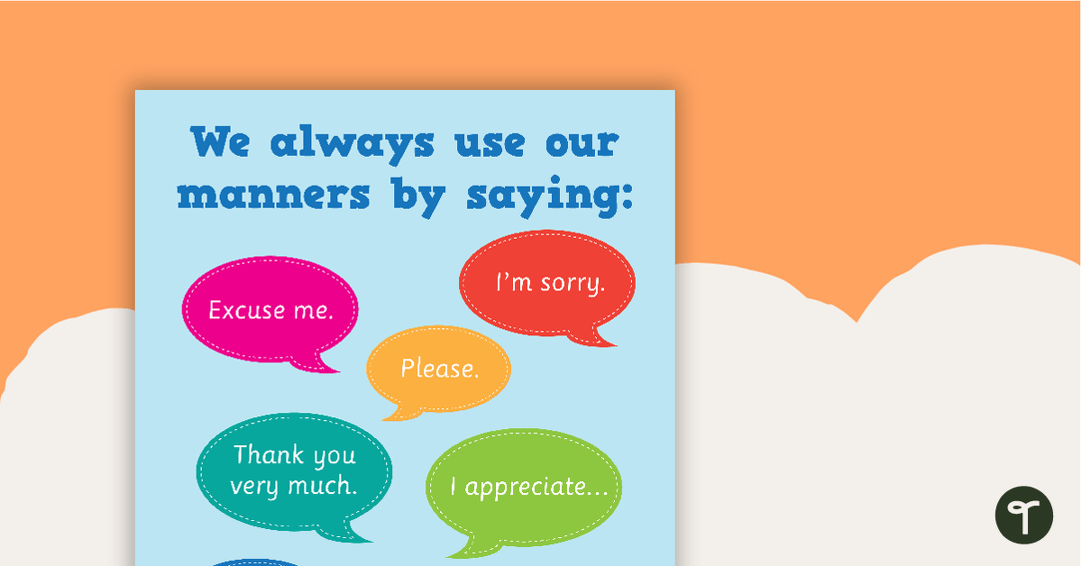 Classroom Manners Poster teaching resource