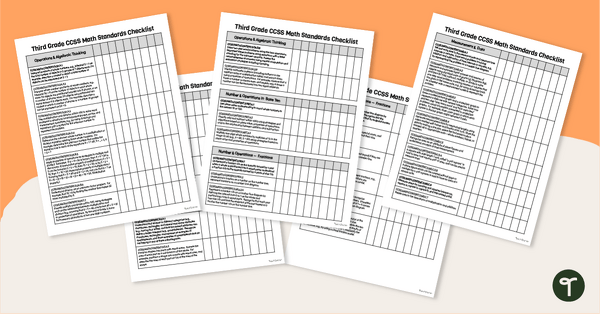 Image of 3rd Grade Math Standards Checklist - CCSS