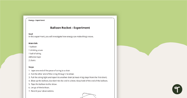 Go to Balloon Rocket - Experiment teaching resource