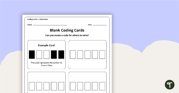 Preview image for Blank Binary Coding Cards - Worksheet - teaching resource