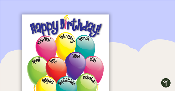 Happy Birthday Chart - Balloons teaching resource