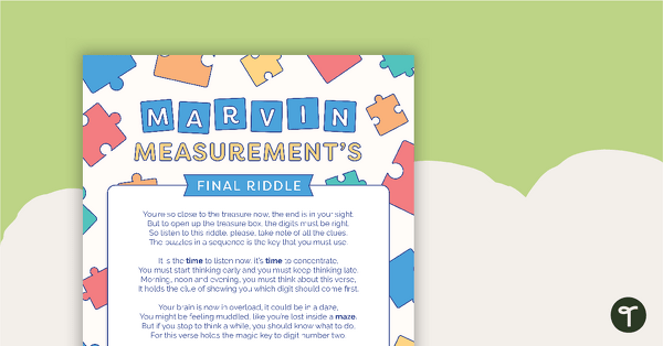 Go to Marvin Measurement's Treasure Box - Whole Class Game teaching resource