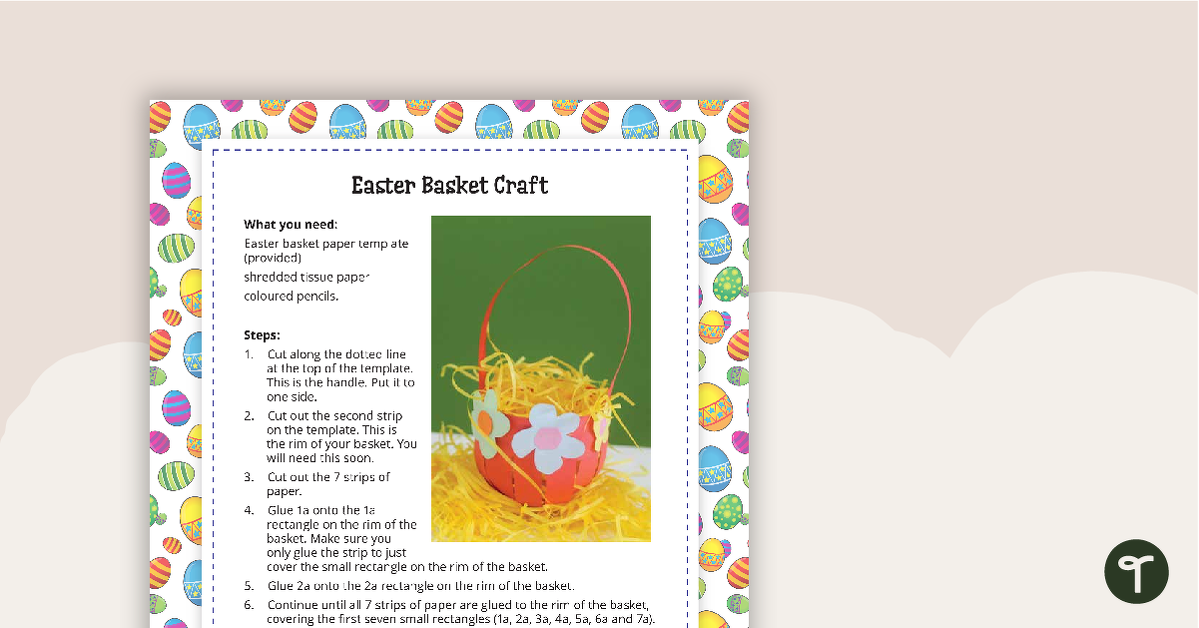 Printable Easter Basket Craft Activity teaching resource