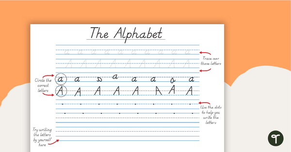 Image of Alphabet Handwriting Sheets - Including Non-Examples