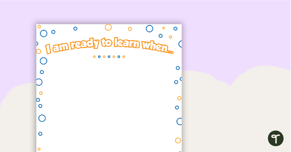 Preview image for I Am Ready To Learn When... Poster - teaching resource