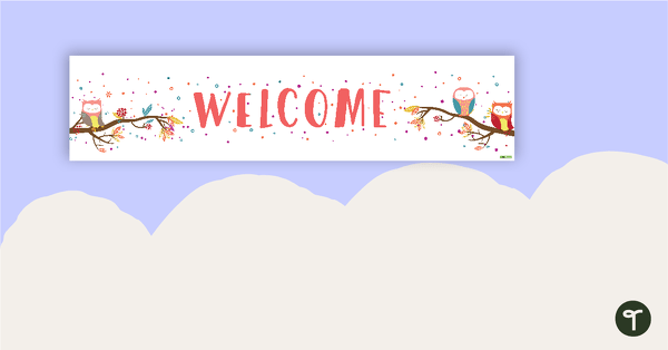 Owl Welcome Display Banner teaching resource