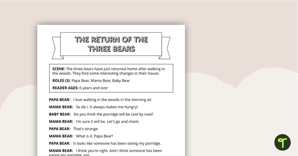 Preview image for Readers' Theatre Script - Return of the Three Bears - teaching resource
