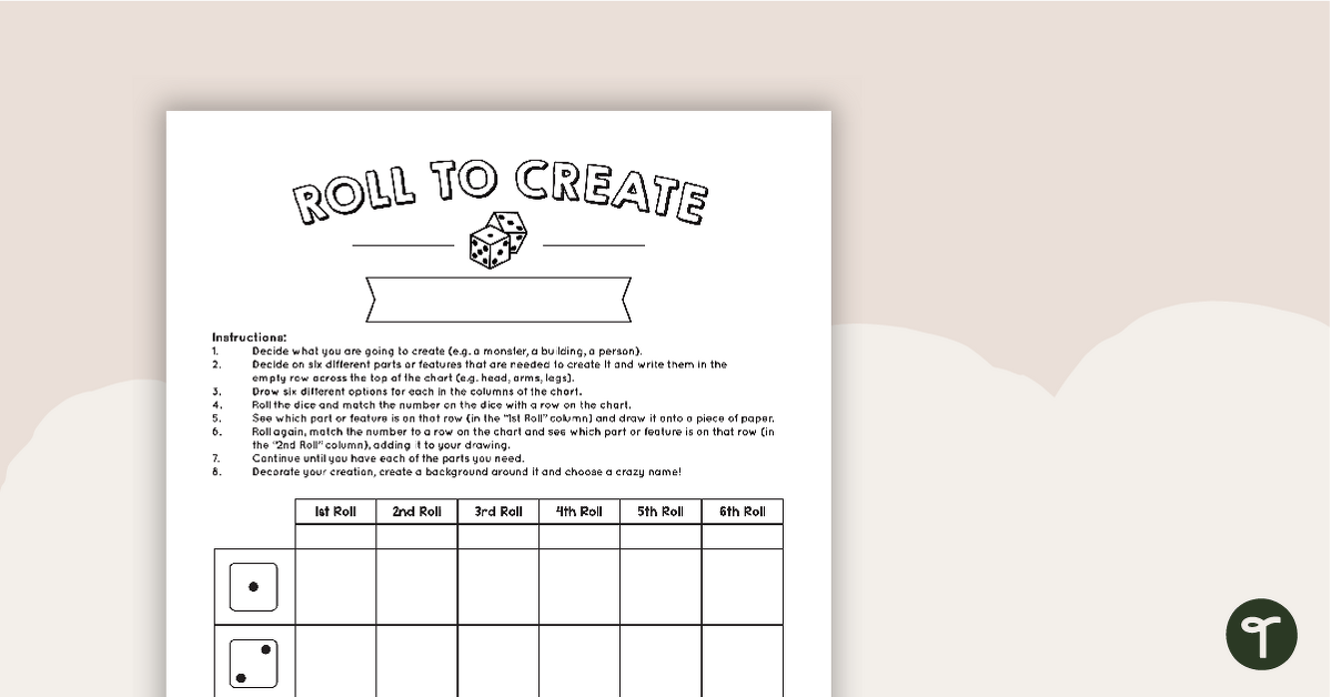 Blank Roll to Create Activity teaching resource