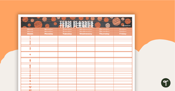 Editable Orange Chalkboard-Themed 9, 10, and 11-Week Term Planners teaching resource
