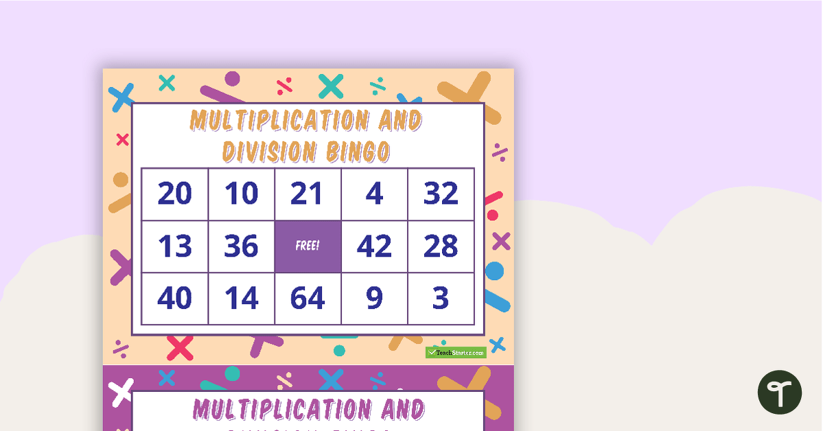 Multiplication and Division Facts Bingo - Products and Quotients teaching resource