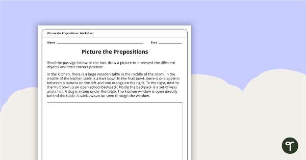 Preview image for Picture the Preposition Worksheet - teaching resource