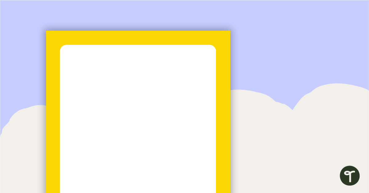 Plain Yellow - Portrait Page Border teaching resource