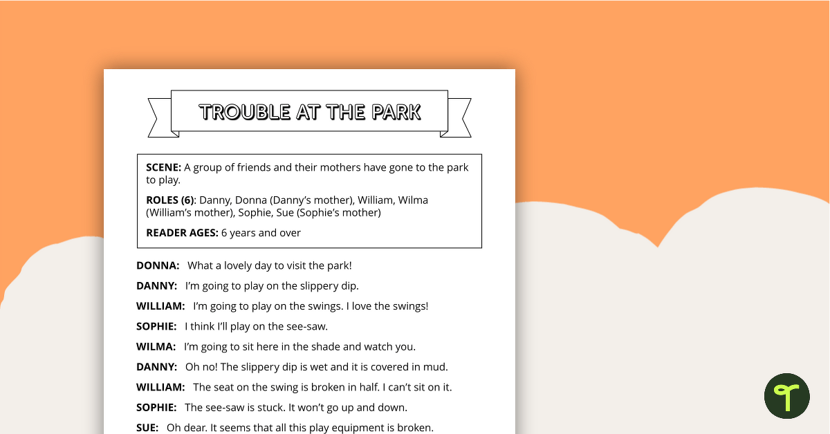 Readers' Theatre Script - Trouble at the Park teaching resource