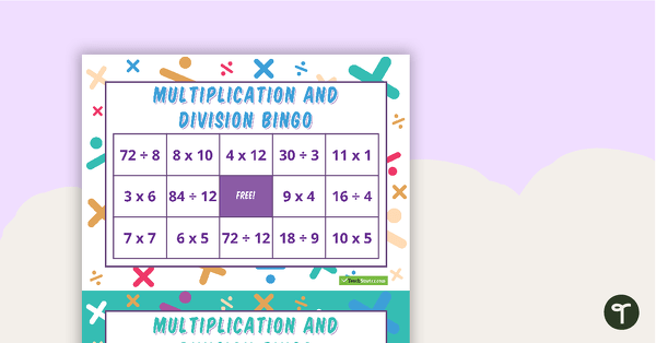Image of Multiplication and Division Facts Bingo - Number Sentences