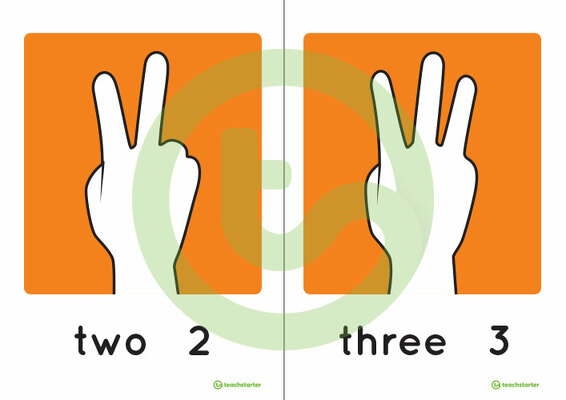 Auslan Number 0-20 Flashcards - Northern Dialect teaching resource