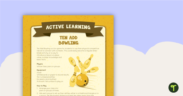 Preview image for Ten Add Bowling Active Learning - teaching resource
