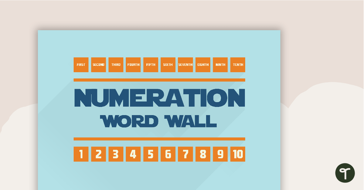 Numeration Word Wall teaching resource