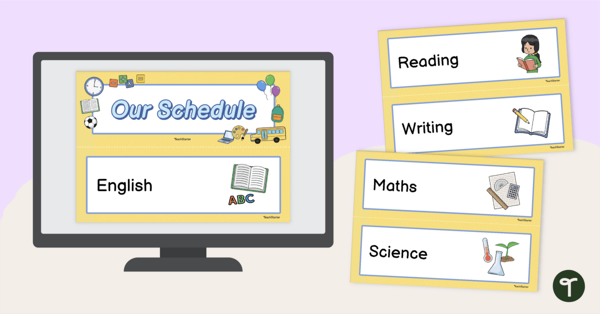 Classroom Timetable Cards teaching resource